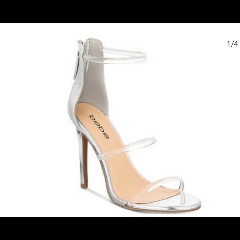 Bebe Berdine Clear Heels Size 9M